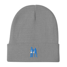 Load image into Gallery viewer, Blue Embroidered Beanie