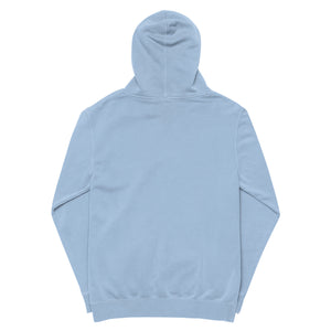 White embroidered pigment-dyed hoodie