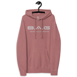 Classic "White EMB" pigment-dyed hoodie