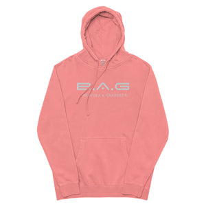 White embroidered pigment-dyed hoodie