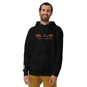 Classic "Orange/White EMB" fleece hoodie