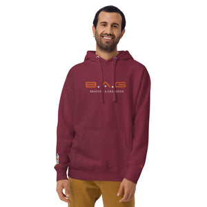 Classic "Orange/White EMB" fleece hoodie