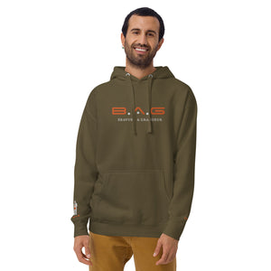 Classic "Orange/White EMB" fleece hoodie