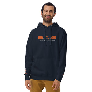 Classic "Orange/White EMB" fleece hoodie