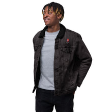 Load image into Gallery viewer, RED EMB denim sherpa jacket