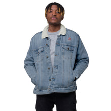 Load image into Gallery viewer, RED EMB denim sherpa jacket