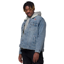 Load image into Gallery viewer, RED EMB denim sherpa jacket