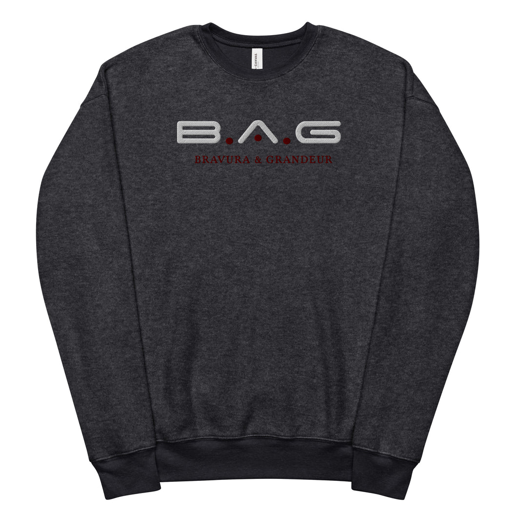 Embroidered sueded fleece sweatshirt