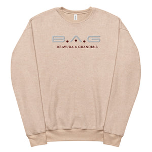 Embroidered sueded fleece sweatshirt