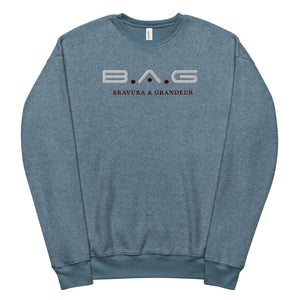 Embroidered sueded fleece sweatshirt