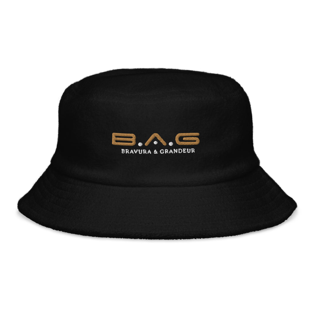 EMB Unstructured terry cloth bucket hat