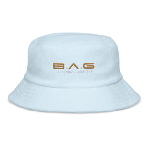 EMB Unstructured terry cloth bucket hat