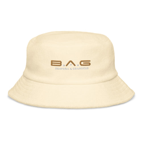 EMB Unstructured terry cloth bucket hat