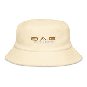 EMB Unstructured terry cloth bucket hat